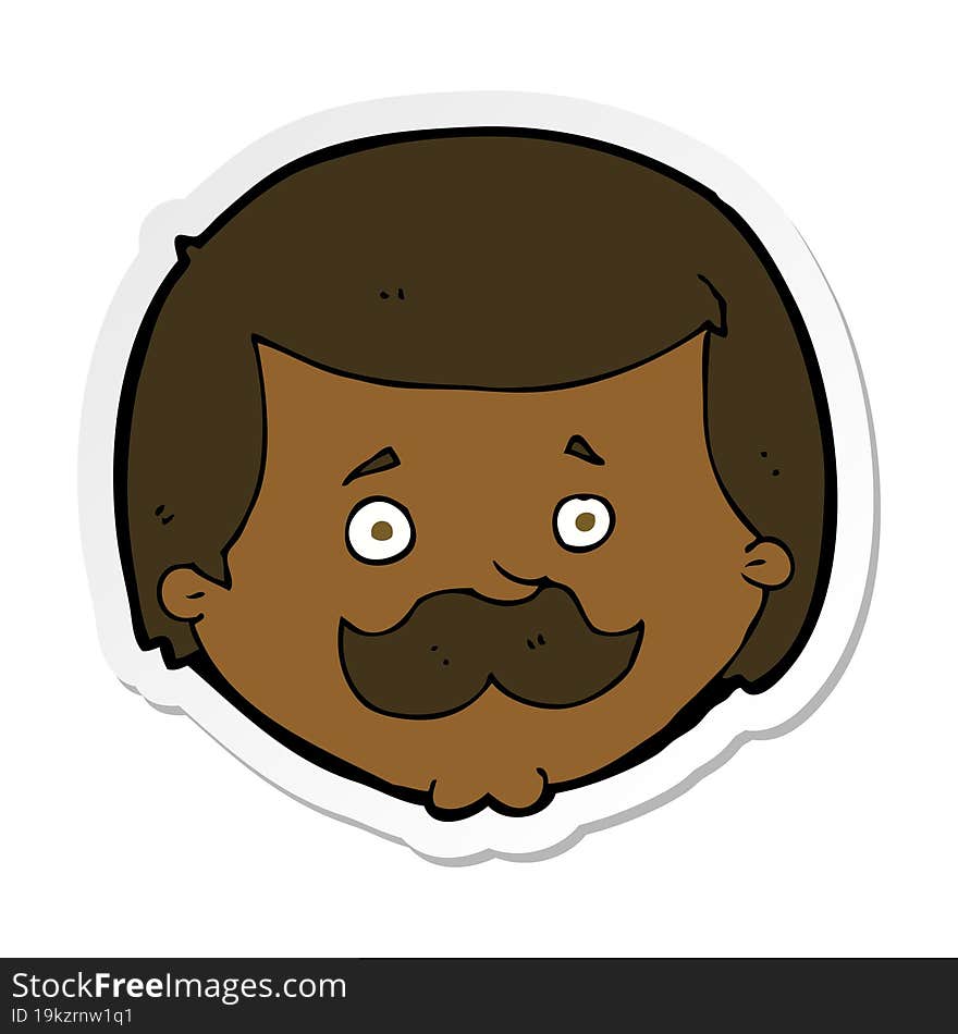 sticker of a cartoon man with mustache