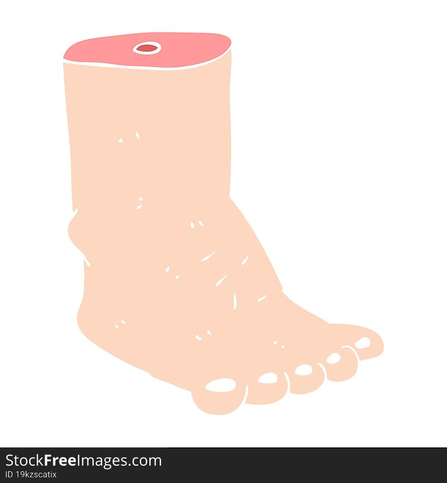 Flat Color Illustration Of A Cartoon Foot