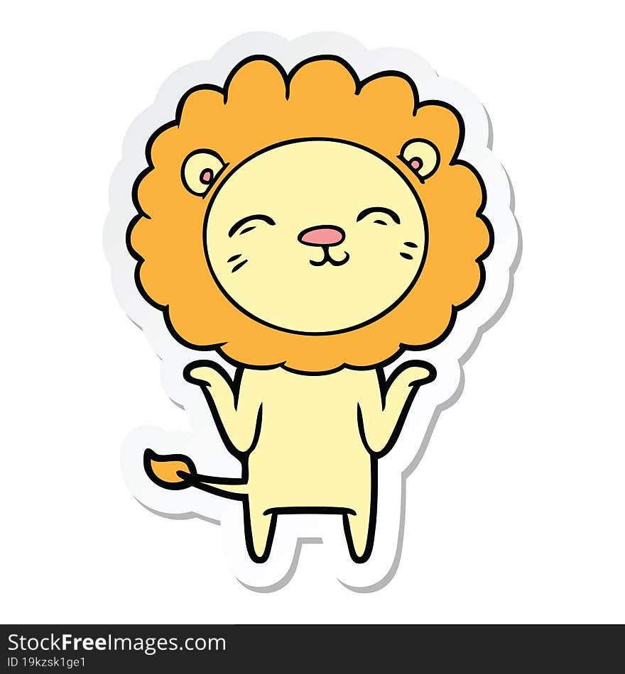 sticker of a cartoon lion