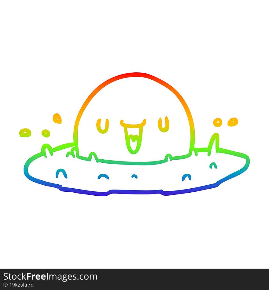 rainbow gradient line drawing of a happy egg