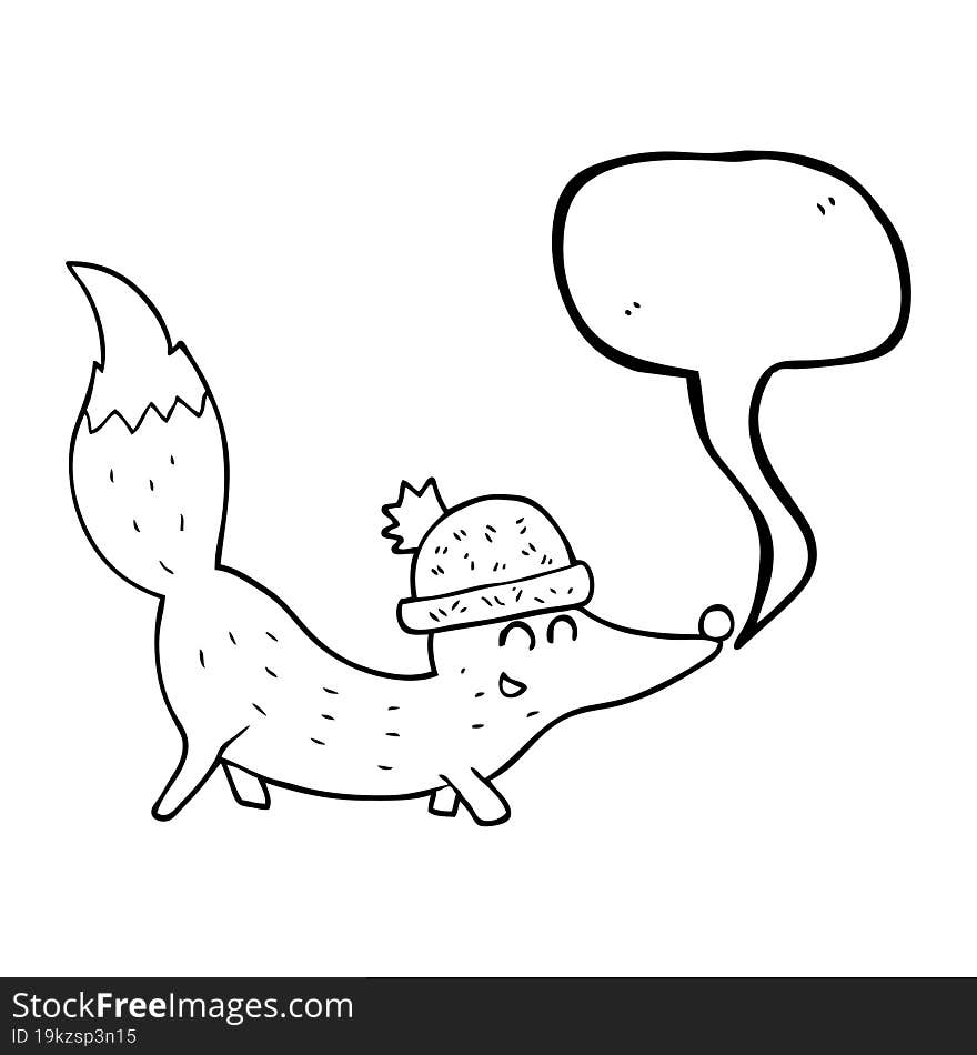 speech bubble cartoon little wolf