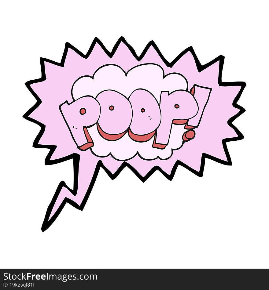 Speech Bubble Cartoon Poop! Text