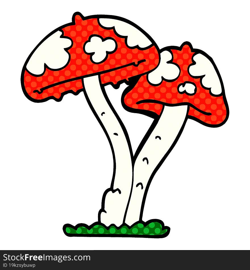 cartoon doodle mushroom