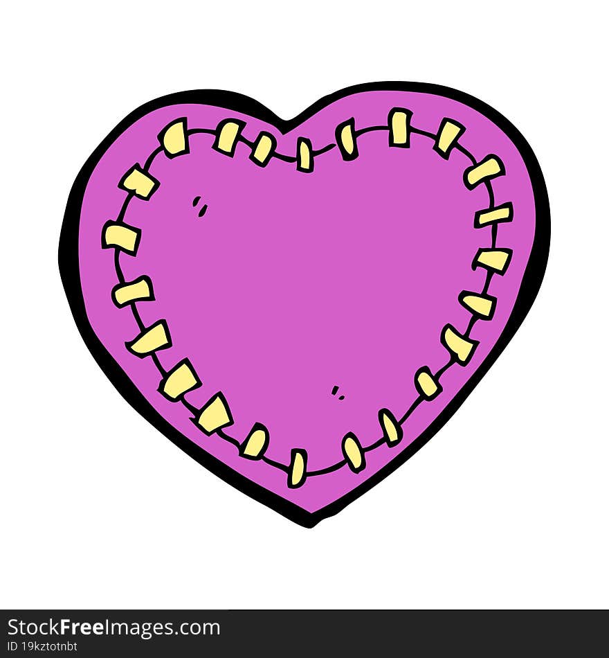 Cartoon Stitched Heart