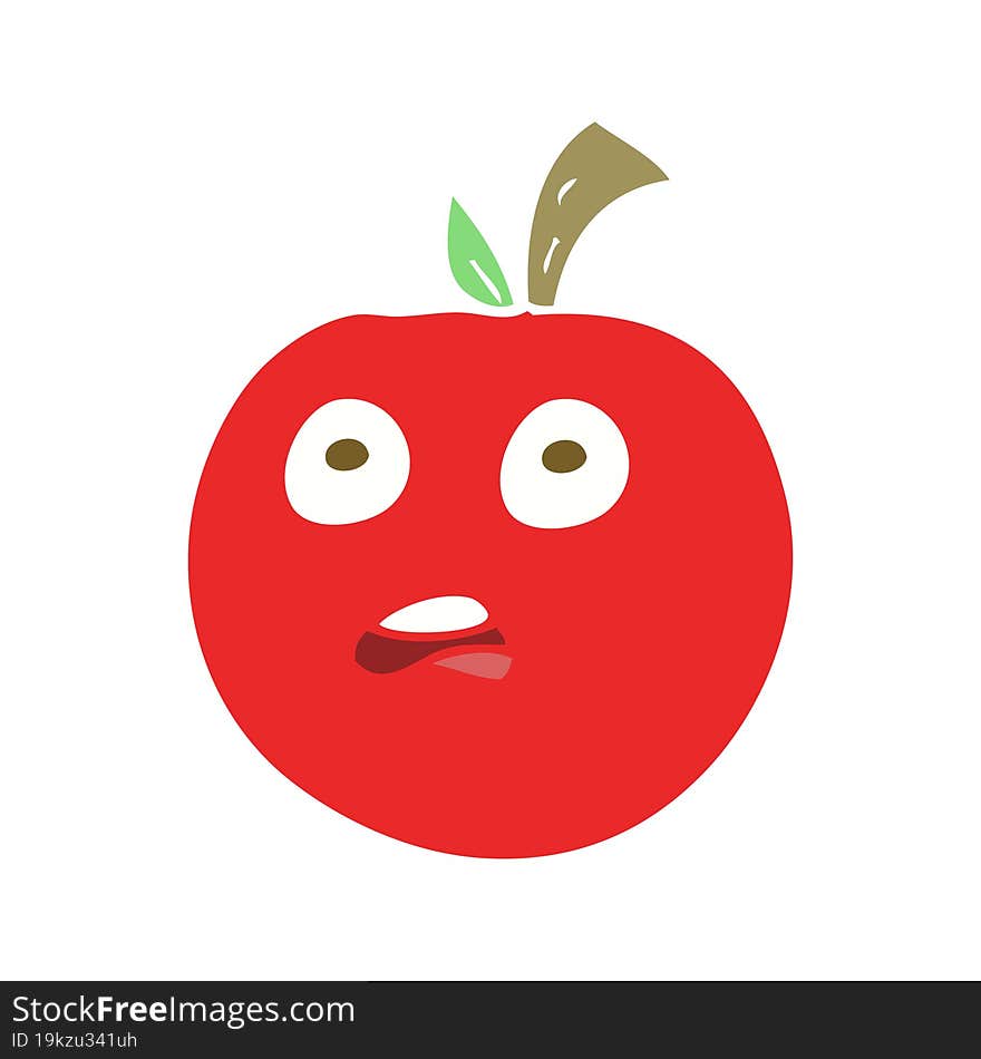 Flat Color Illustration Of A Cartoon Tomato