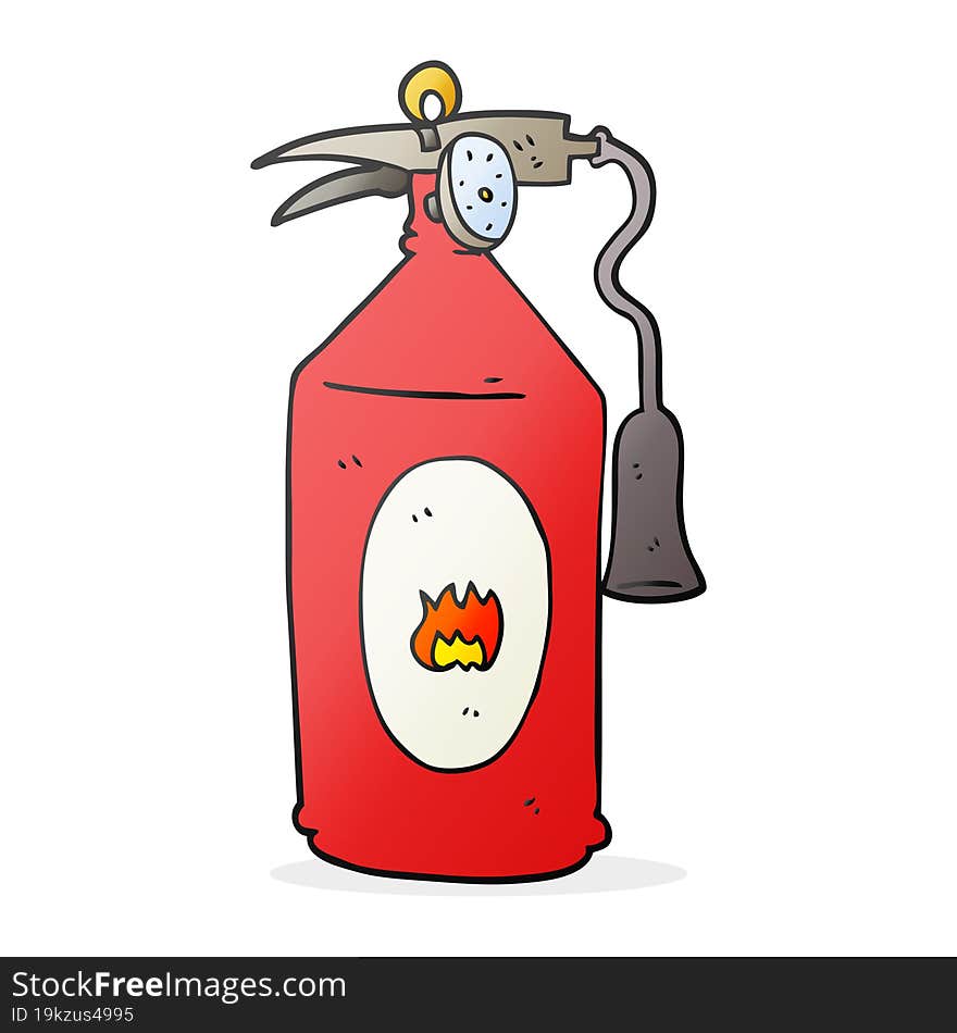 freehand drawn cartoon fire extinguisher