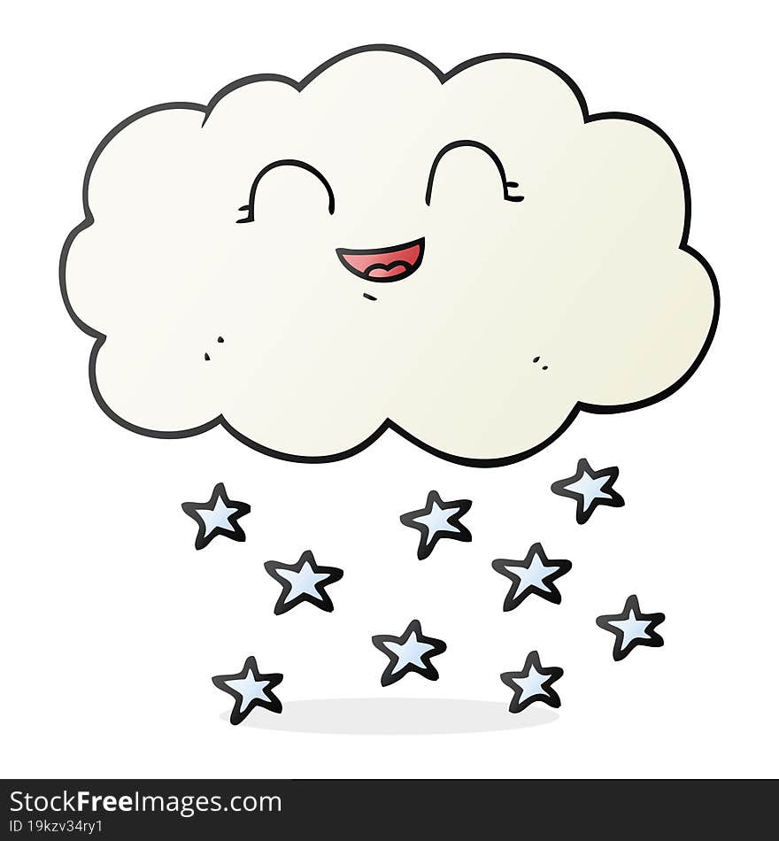 cartoon cloud snowing