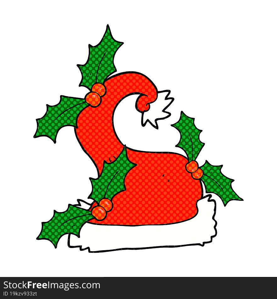 cartoon christmas holly hat