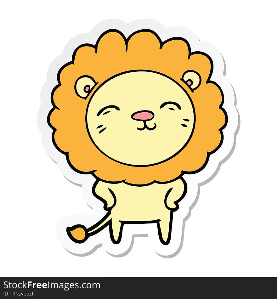 sticker of a cartoon lion