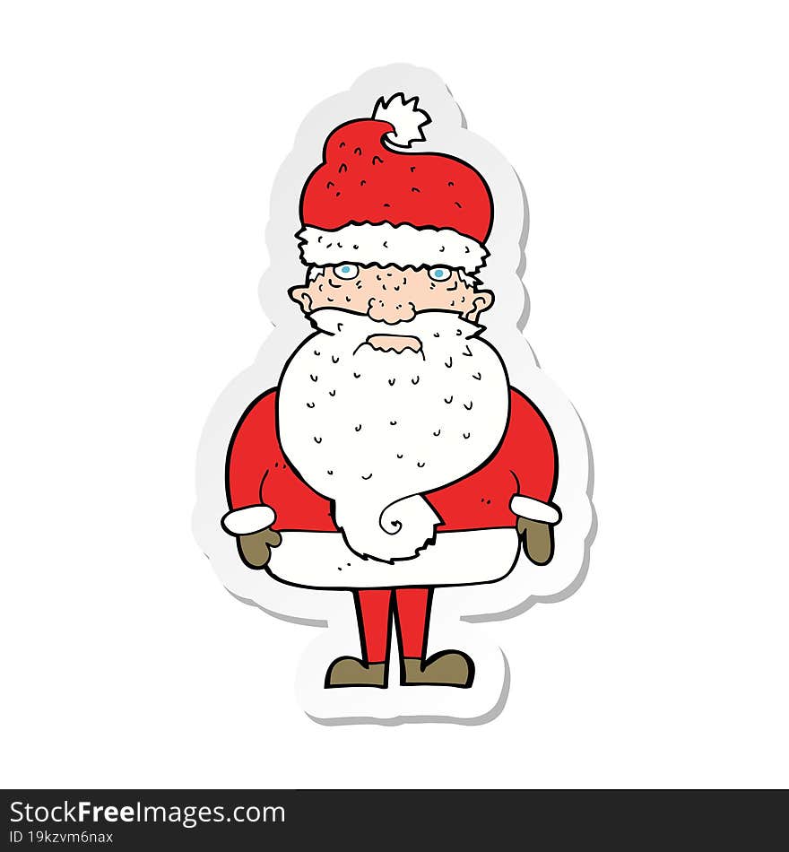 sticker of a cartoon santa claus