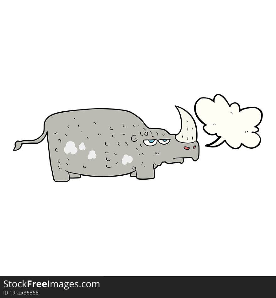 speech bubble cartoon rhino