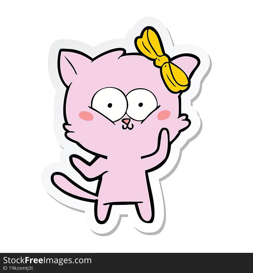 sticker of a cartoon cat