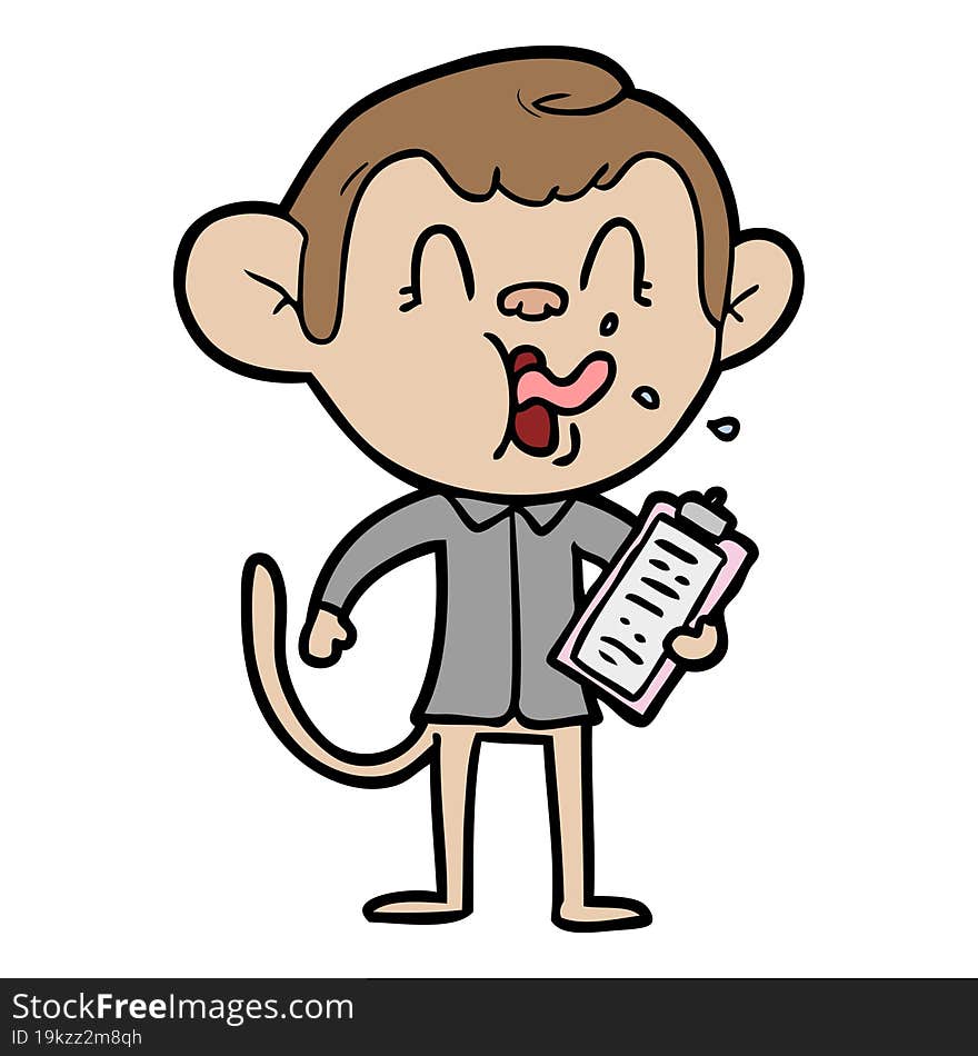 crazy cartoon monkey manager. crazy cartoon monkey manager