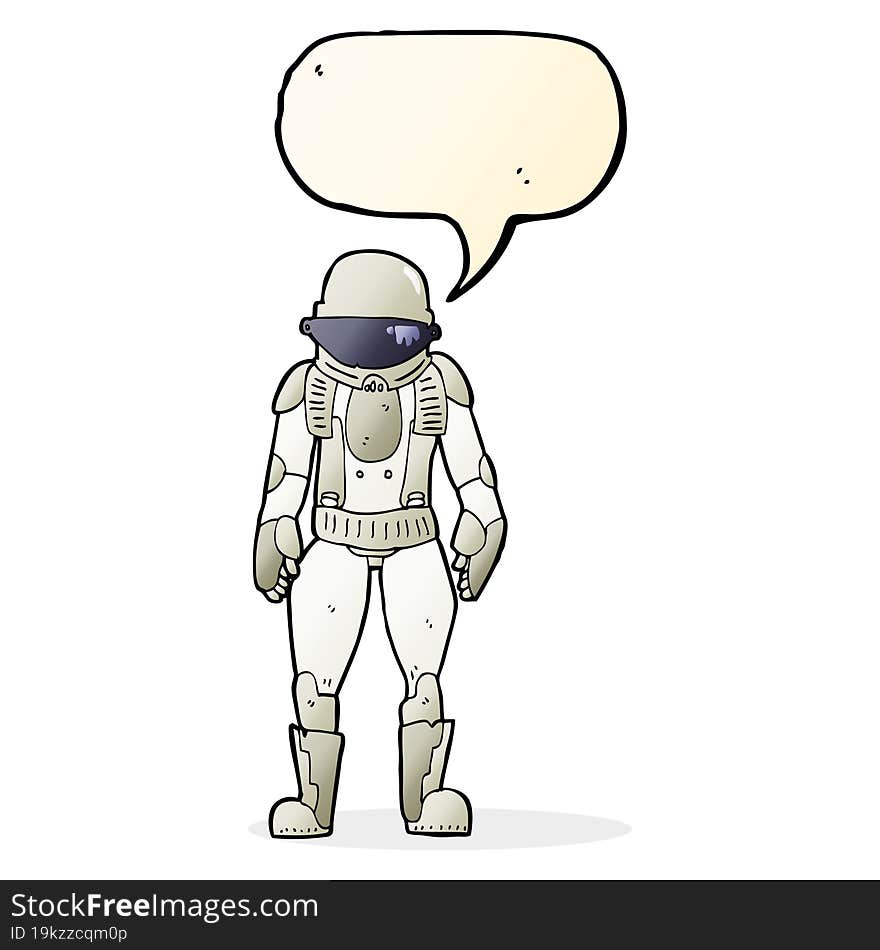 cartoon astronaut with speech bubble