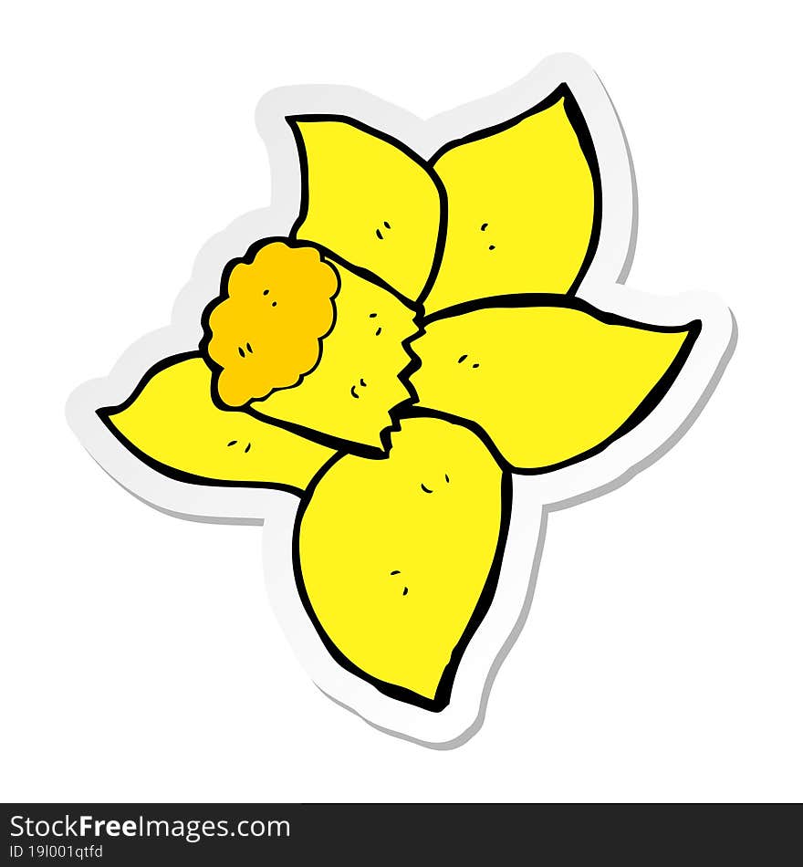 sticker of a cartoon daffodil