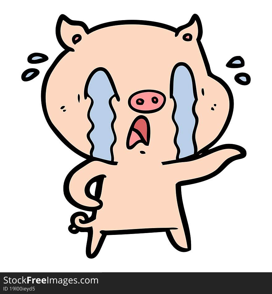 crying pig cartoon. crying pig cartoon