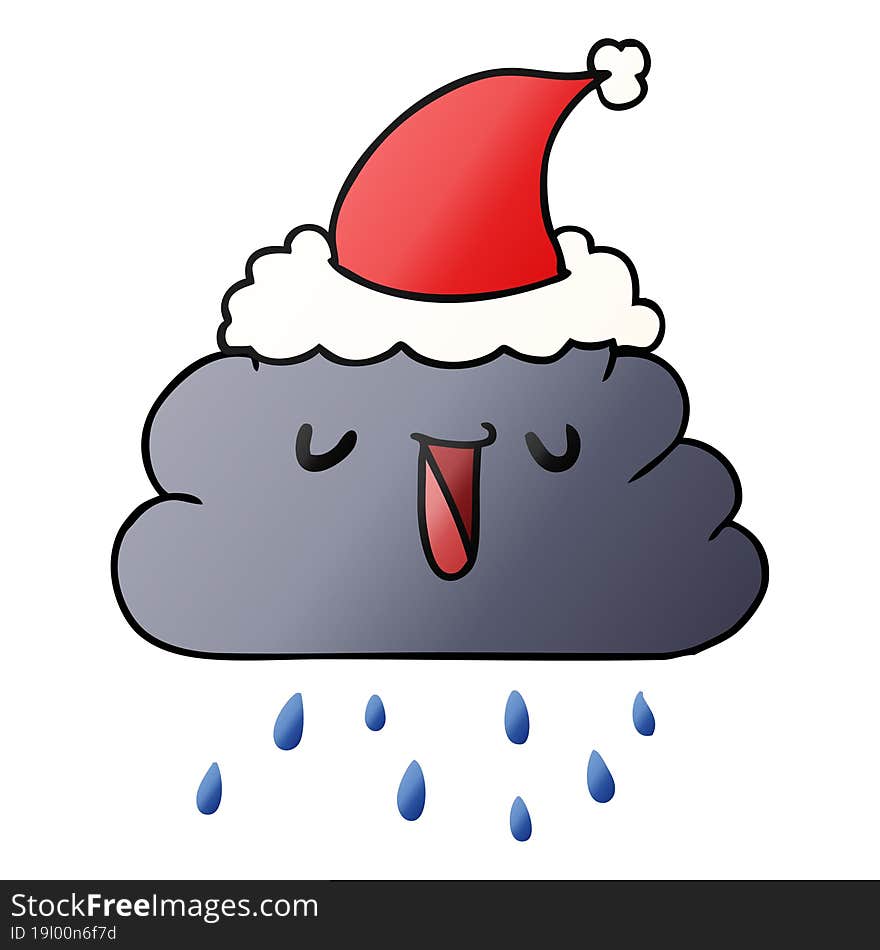 christmas gradient cartoon  kawaii rain cloud