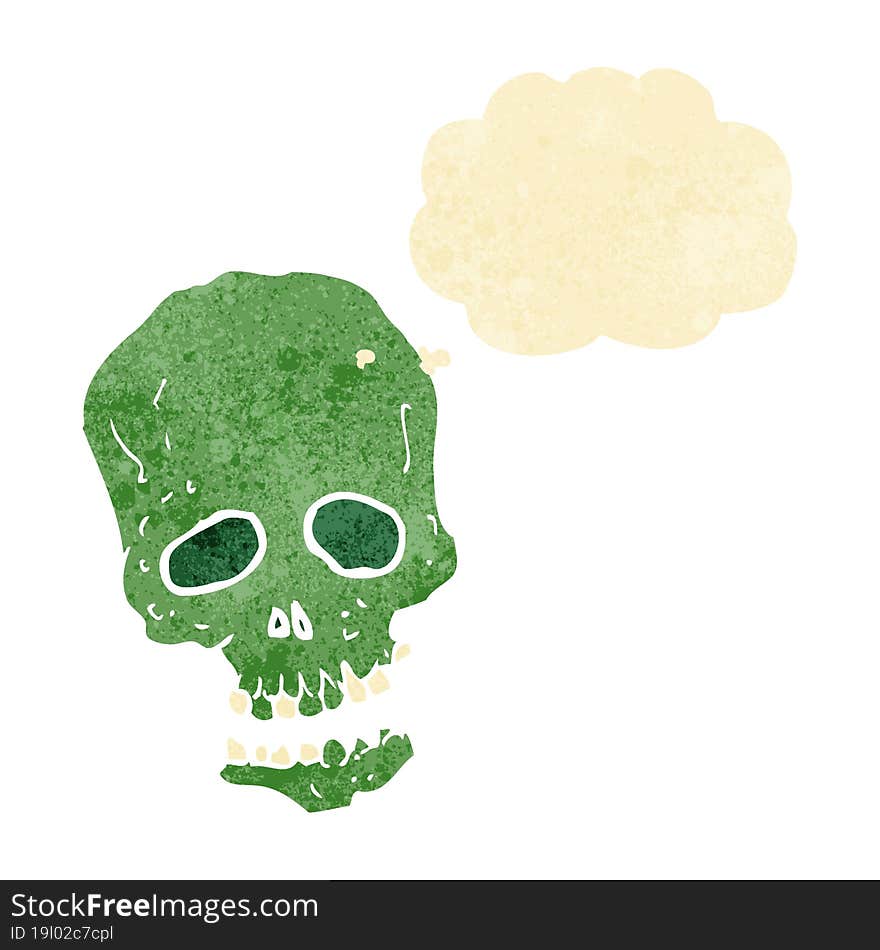 Cartoon Skull With Thought Bubble