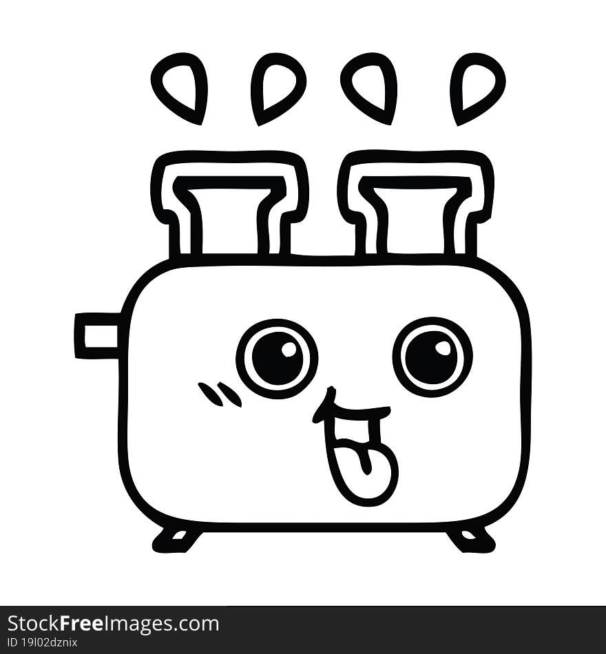 Line Drawing Cartoon Of A Toaster