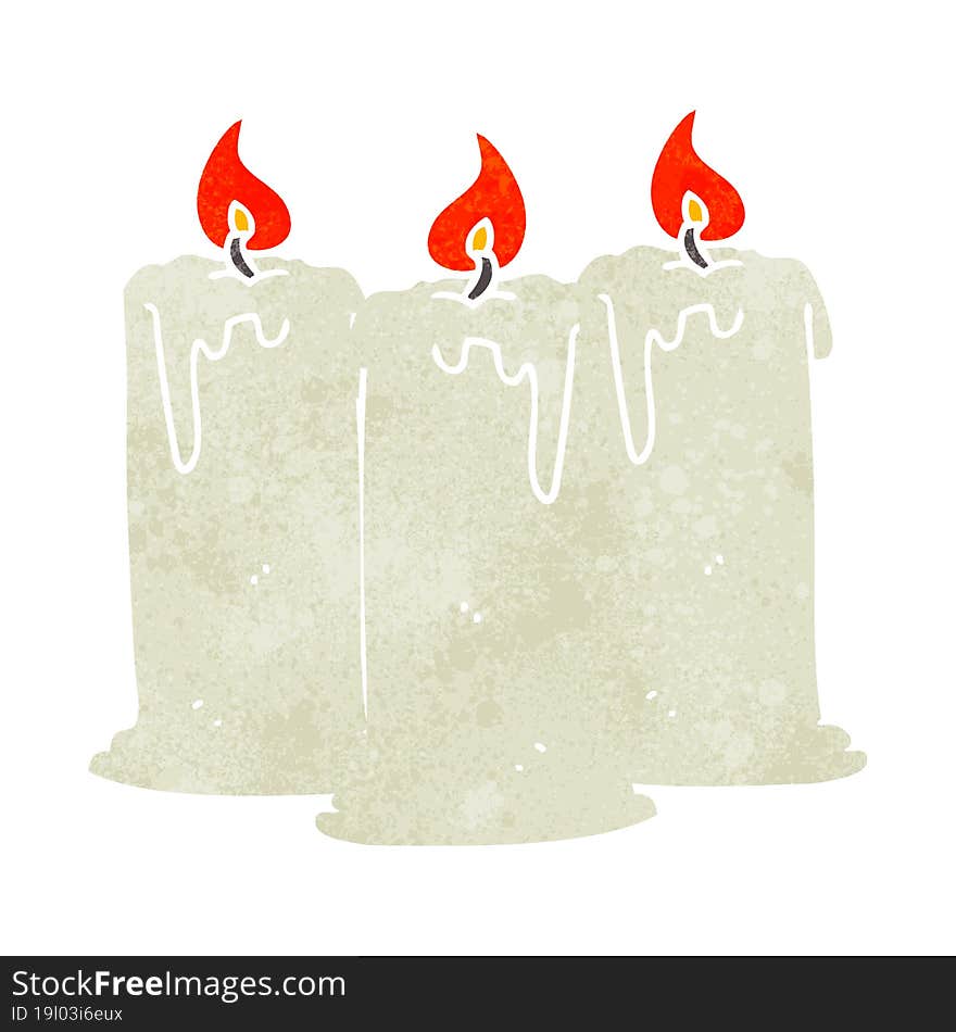 retro cartoon burning candles