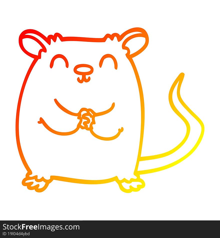 warm gradient line drawing cartoon mouse