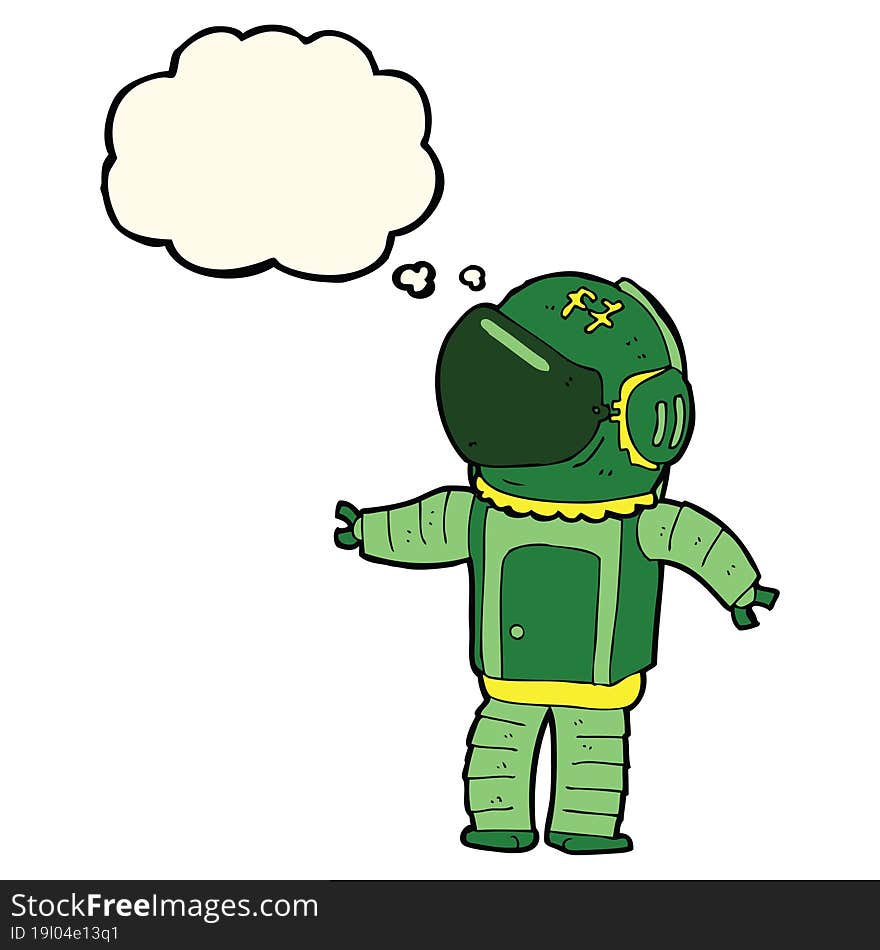 Cartoon Astronaut With Thought Bubble