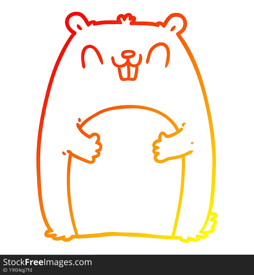 warm gradient line drawing cartoon happy gopher