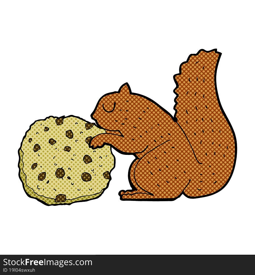 cartoon squirrel eating a cookie. cartoon squirrel eating a cookie