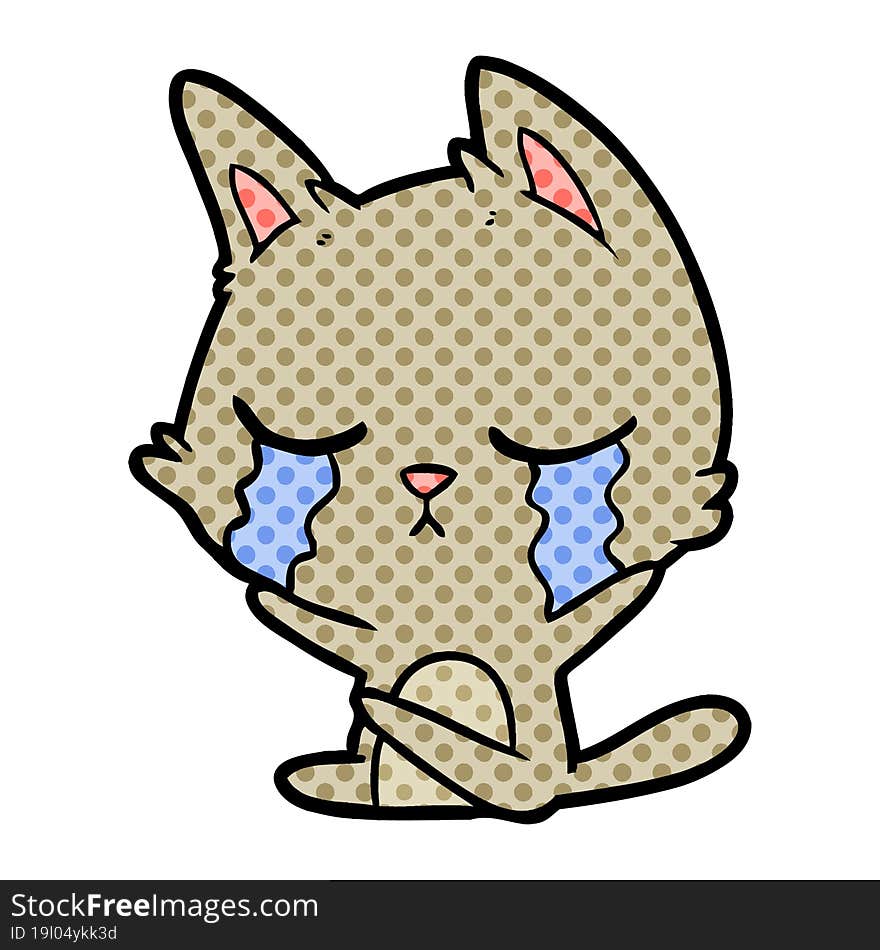 crying cartoon cat. crying cartoon cat