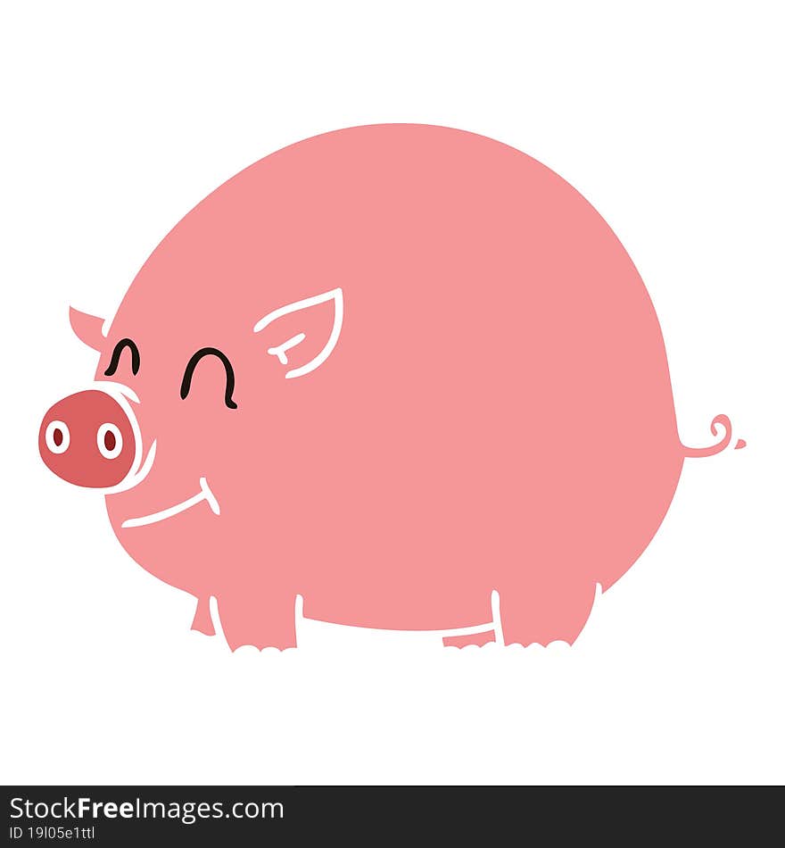 quirky hand drawn cartoon pig