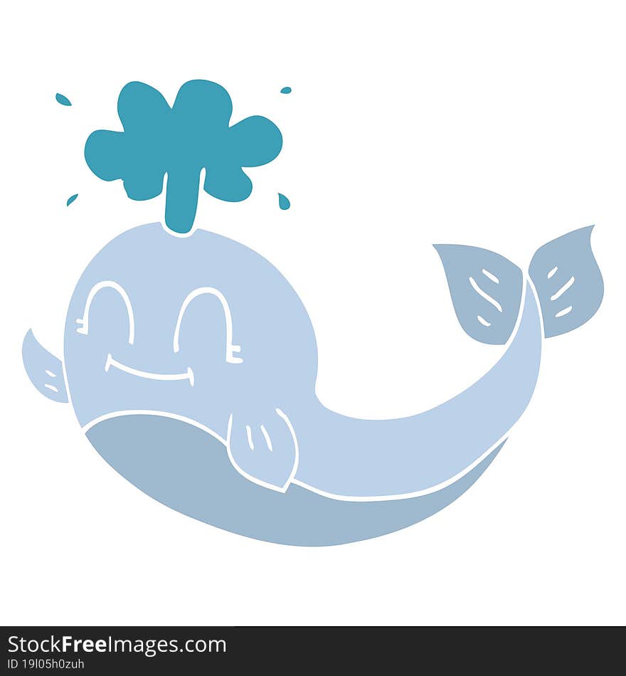 cartoon doodle of a happy whale