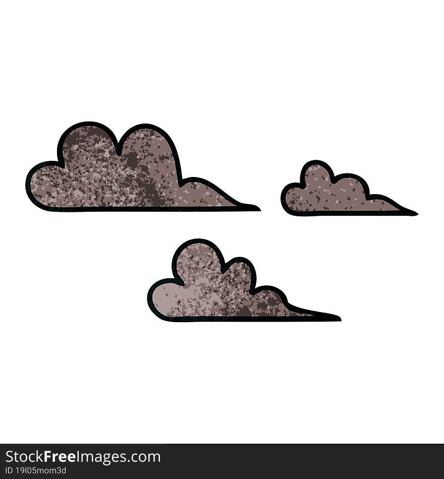 retro grunge texture cartoon storm cloud