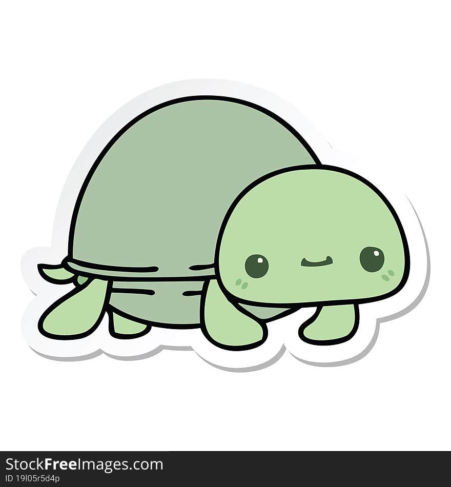 sticker of a quirky hand drawn cartoon turtle