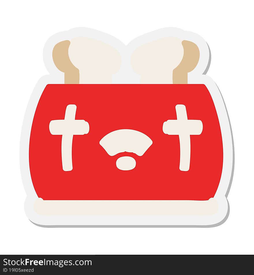 toaster popping out toast sticker