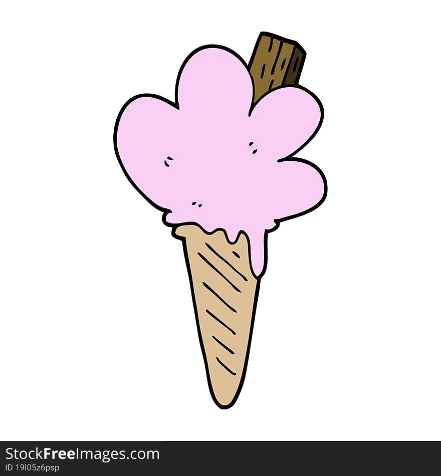 Cartoon Doodle Ice Cream Cone