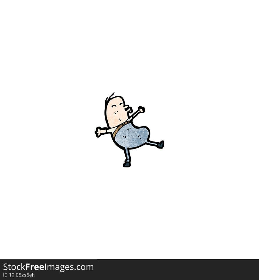 funny bulging bean shaped man cartoon