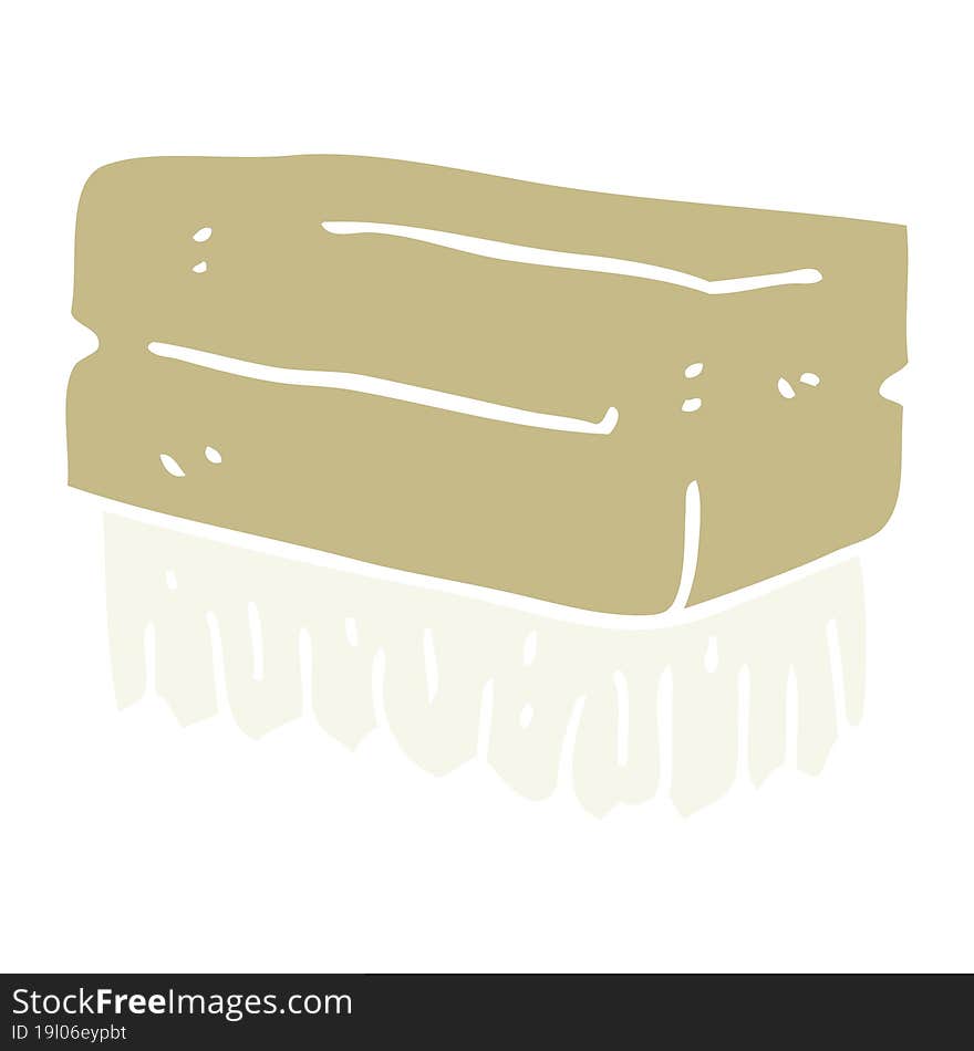 flat color illustration of a cartoon scrubbing brush