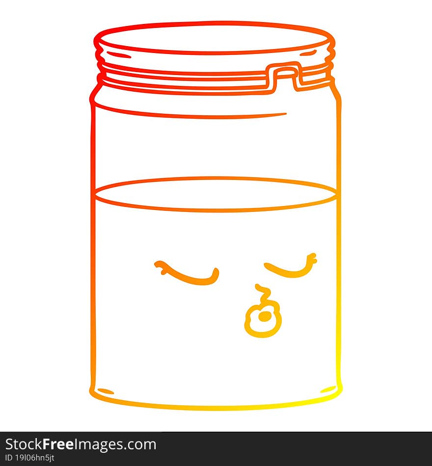 warm gradient line drawing cartoon glass jar