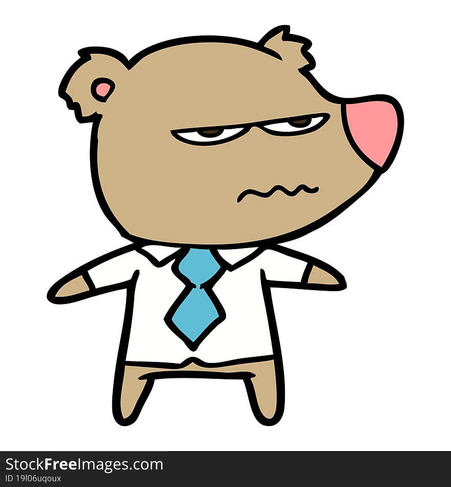 cartoon angry boss bear. cartoon angry boss bear