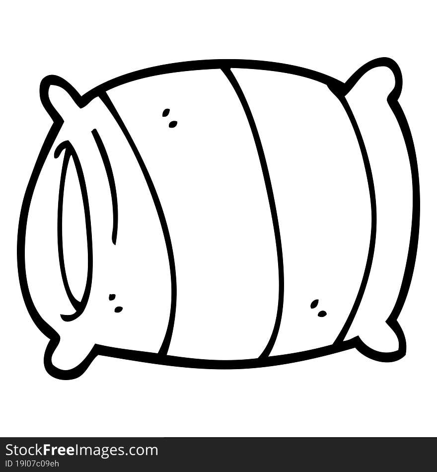 Line Drawing Cartoon Pillow