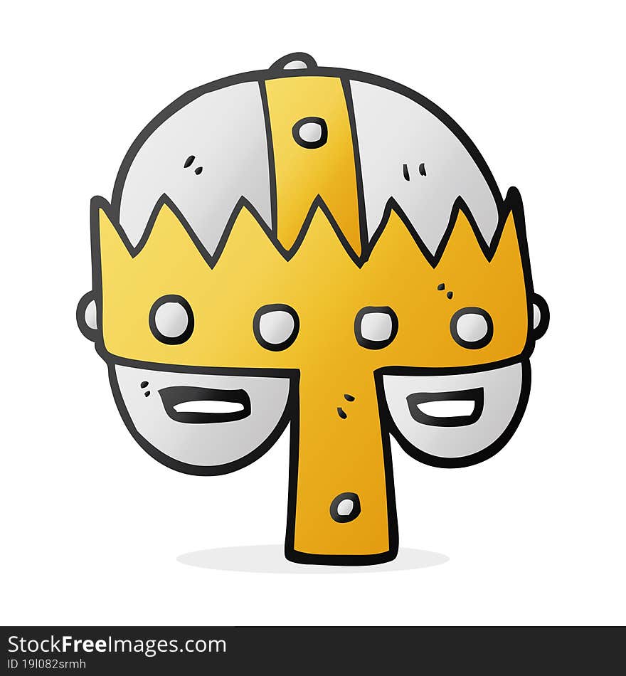 freehand drawn cartoon medieval helmet