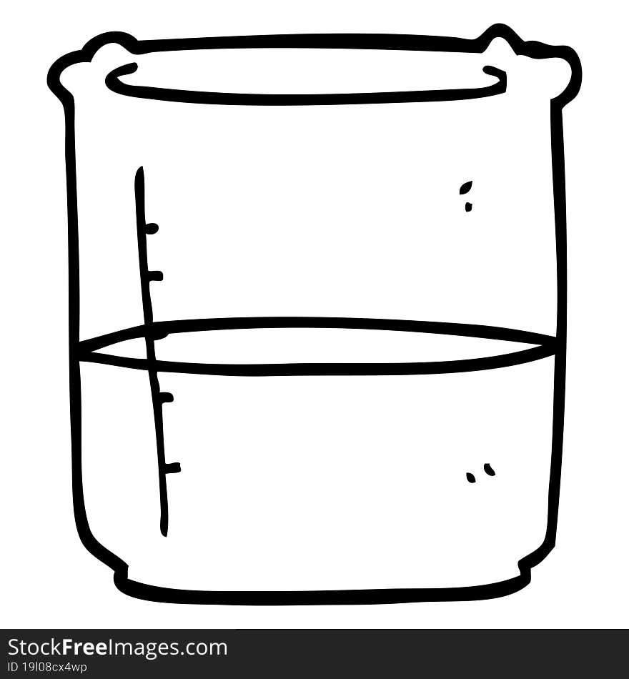 line drawing cartoon science beaker