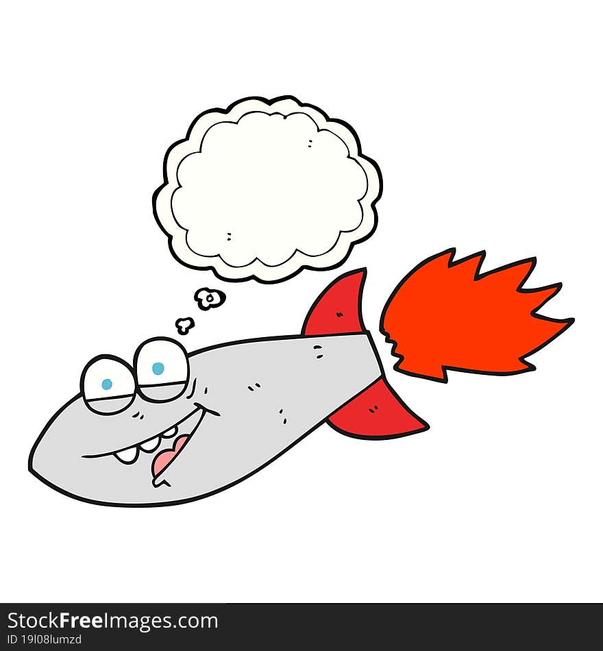 freehand drawn thought bubble cartoon missile