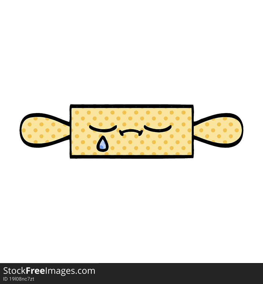 comic book style cartoon of a rolling pin