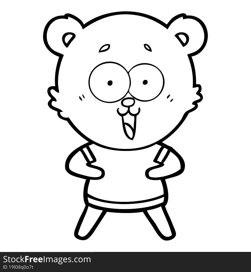 laughing teddy  bear cartoon. laughing teddy  bear cartoon