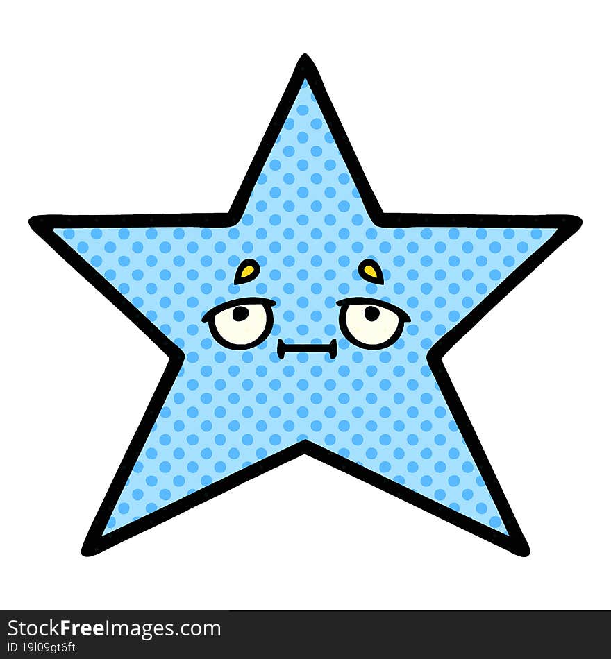 comic book style cartoon of a star fish