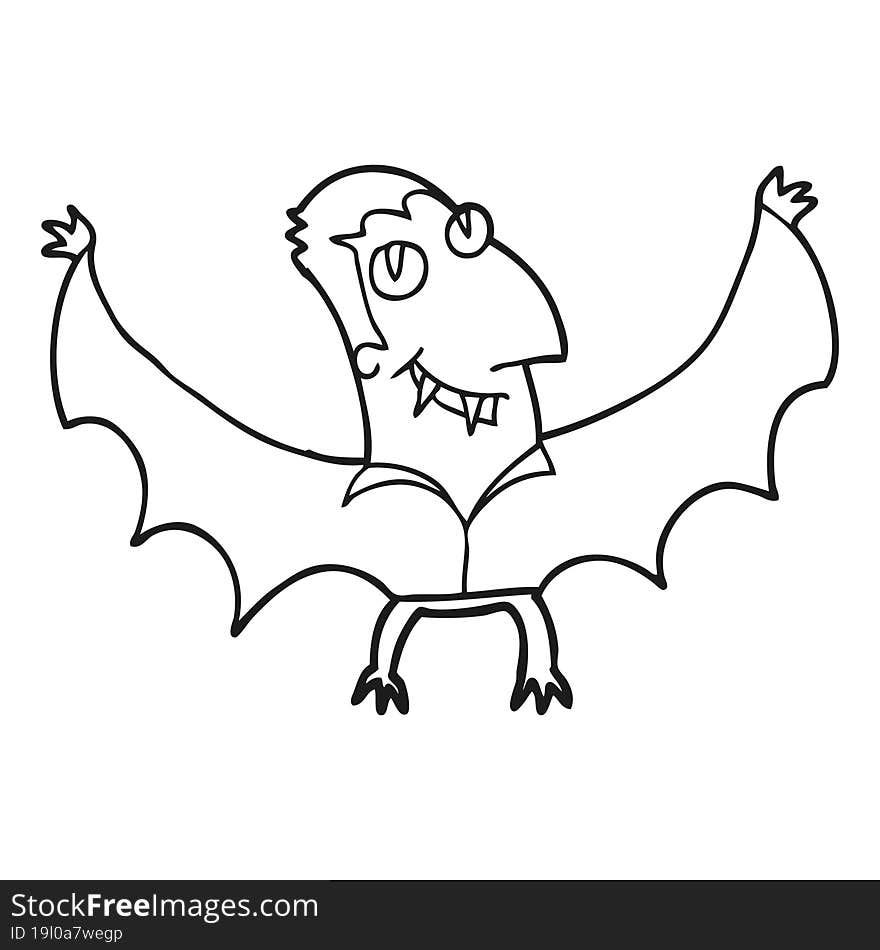 Black And White Cartoon Vampire