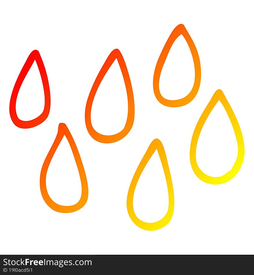 warm gradient line drawing cartoon blood droplets