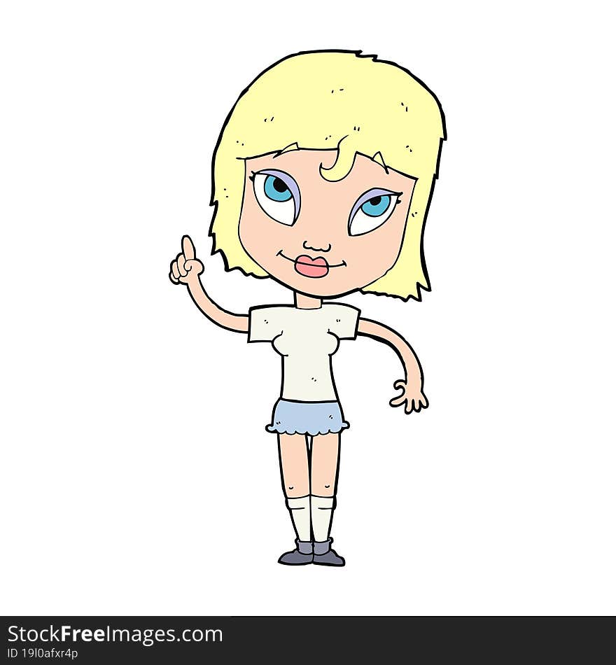 cartoon woman with idea