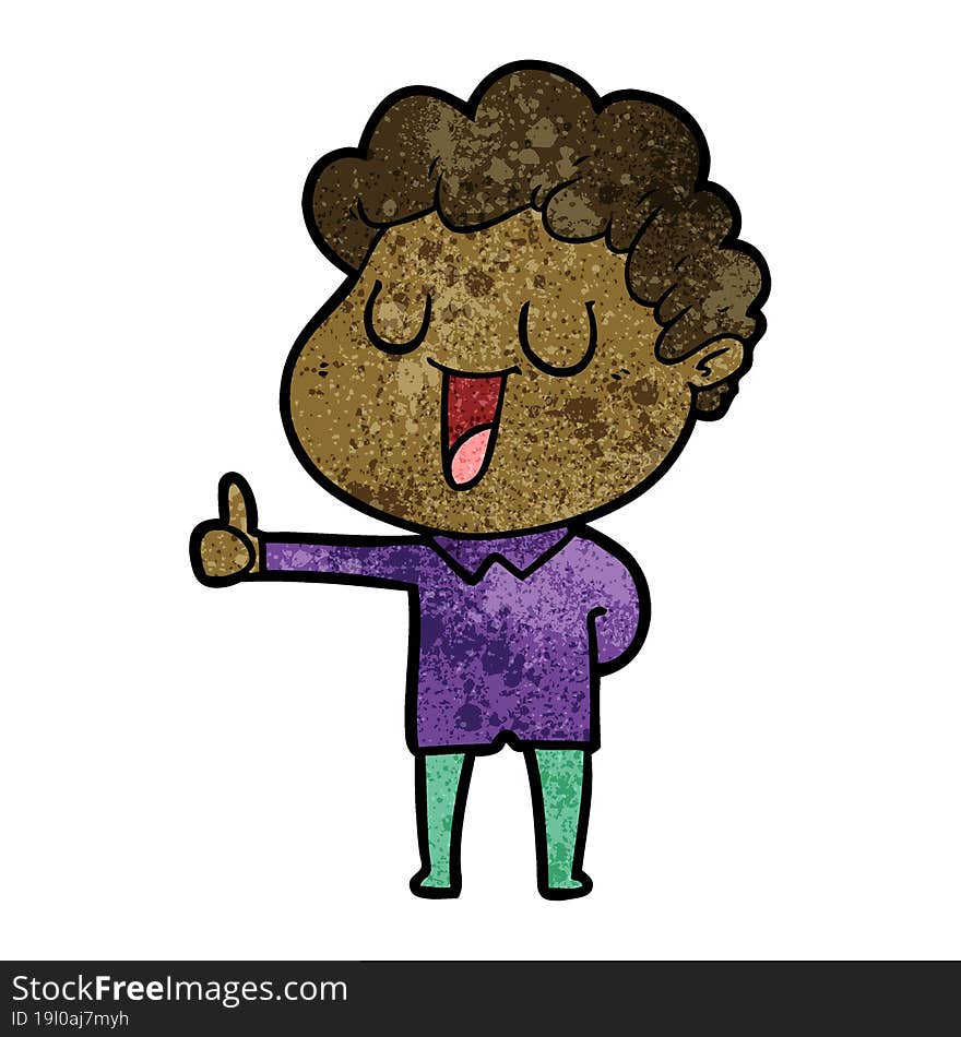 laughing cartoon man giving thumbs up sign. laughing cartoon man giving thumbs up sign